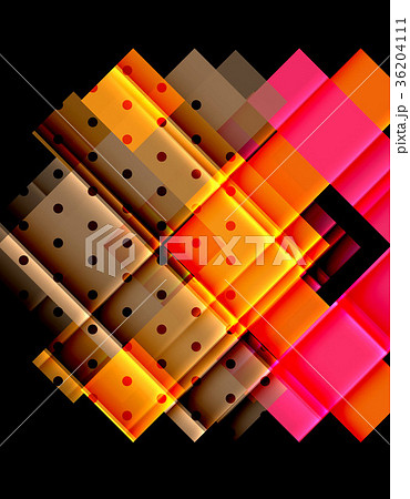 Colorful triangles and arrows on dark background 36204111