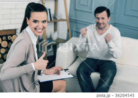 Positive delighted people looking at camera 36204545