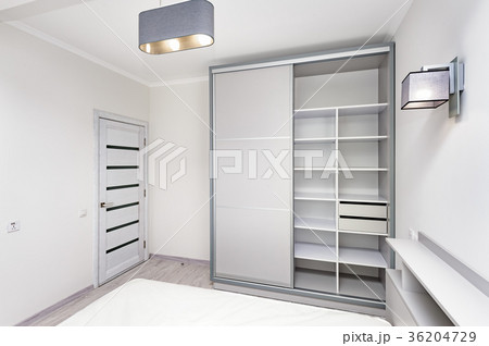 Simple white empty bedroom interior 36204729