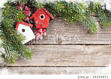 Christmas background with fir tree and decor Christmas background with fir tree and decor 36204831