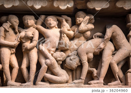 Close up erotic stone carving in Lakshman Temple Close up erotic stone carving in Lakshman Temple 36204960