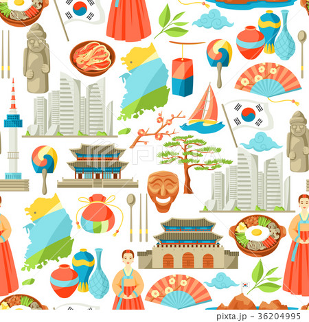 South Korea seamless pattern. Korean traditional 36204995