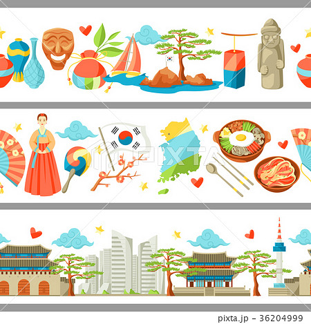 South Korea seamless borders. Korean traditional 36204999