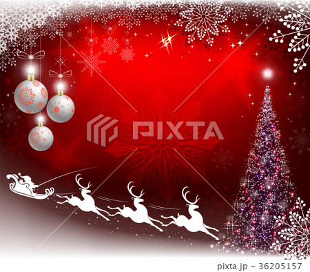 Christmas red design with Santa Claus on reindeer Christmas red design with Santa Claus on reindeer 36205157