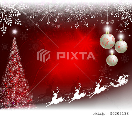 Christmas red design with Christmas tree, balls 36205158