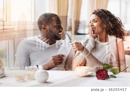 Close up of pretty girl being surprised Close up of pretty girl being surprised 36205457