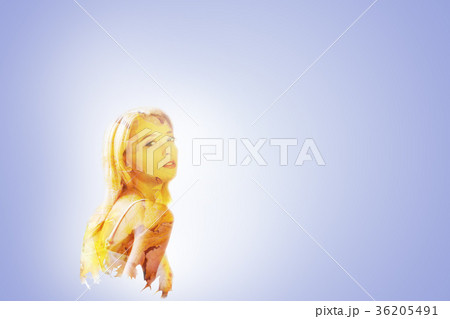 Beautiful elegant woman enjoying autumn Beautiful elegant woman enjoying autumn 36205491