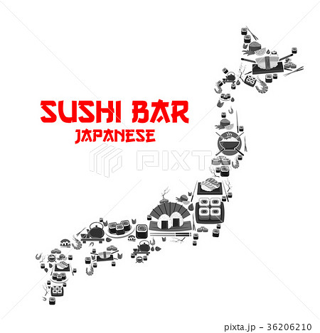 Vector poster for Japanese sushi bar restaurant Vector poster for Japanese sushi bar restaurant 36206210