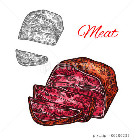 Collection of Meat with Hand Draw Style Graphic by PadmaSanjaya  Creative  Fabrica
