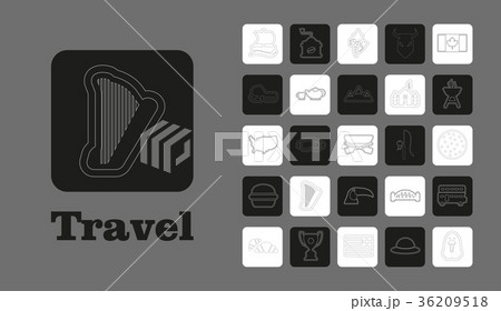 Travel Line Icons for Web and Mobile. Thin line Travel Line Icons for Web and Mobile. Thin line 36209518