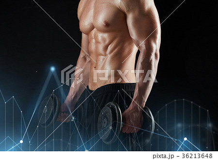 close up of man with dumbbells exercising close up of man with dumbbells exercising 36213648