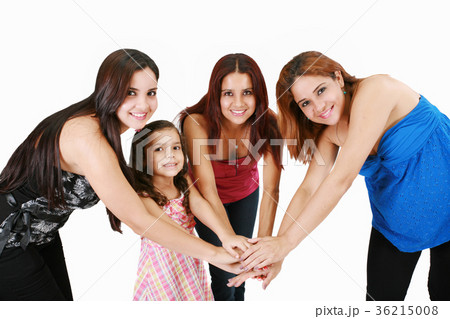 Group of young people with hands together Group of young people with hands together 36215008