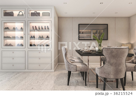 modern luxury dining room with bag and shoe cabine 36215524