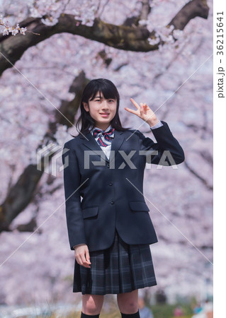 中学生と桜 中学生と桜 36215641
