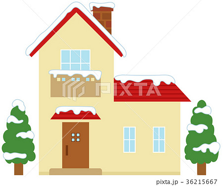 雪の積もった一軒家のイラスト素材 36215667 Pixta