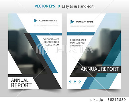 Blue abstract triangle annual report template 36215889