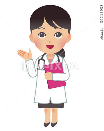 医師　医者　女性　全身　案内　紫 36215938