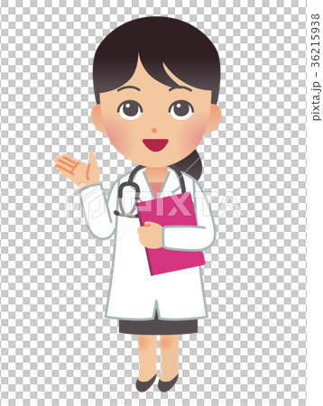 医師　医者　女性　全身　案内　紫 36215938