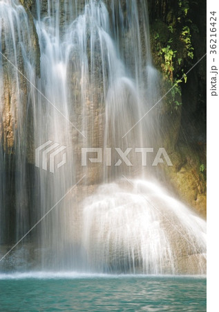 Details of beautiful waterfall, Erawan waterfall Details of beautiful waterfall, Erawan waterfall 36216424