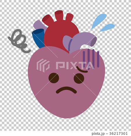 Weakened heart disease organ character - Stock Illustration [36217301] -  PIXTA