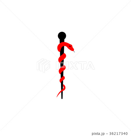 rod of asclepius , symbol on white background 36217340