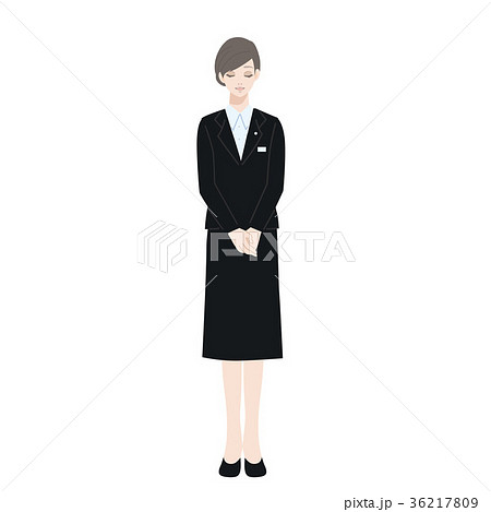 ブラックスーツ 女性 イラストのイラスト素材