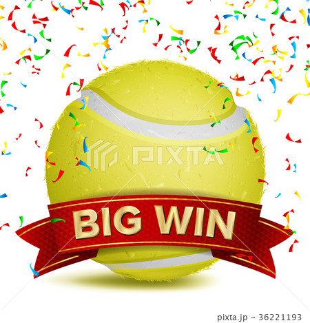 Tennis Award Vector. Red Ribbon. Big Sport Game Tennis Award Vector. Red Ribbon. Big Sport Game 36221193