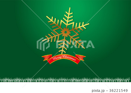 クリスマスのイメージ背景画像 緑 聖夜と樹氷原と氷の結晶のアイコン Christmas Imageのイラスト素材