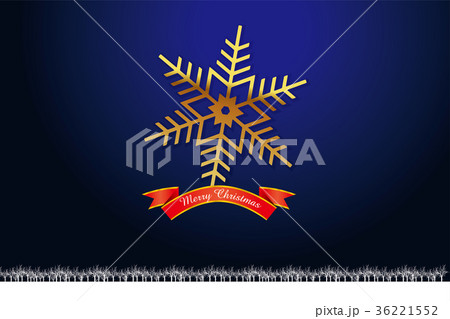 クリスマスのイメージ背景画像 濃紺 聖夜と樹氷原と氷の結晶のアイコン Christmas Imageのイラスト素材