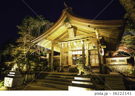 宝満宮 竈門神社 ライトアップされた拝殿 宝満宮 竈門神社 ライトアップされた拝殿 36222141