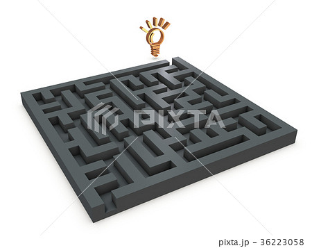 面倒な迷路の先にある解決策を表すアブストラクト3DCG 面倒な迷路の先にある解決策を表すアブストラクト3DCG 36223058