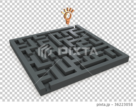 面倒な迷路の先にある解決策を表すアブストラクト3DCG 面倒な迷路の先にある解決策を表すアブストラクト3DCG 36223058