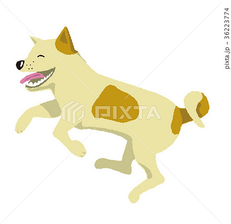 走っている犬 イラストのイラスト素材
