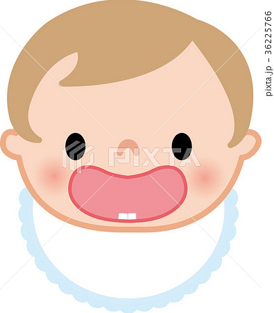 子ども 乳児 乳歯生え始め 口の中 イラスト ベクターのイラスト素材