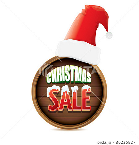 vector red Santa hat with special sale sign tag 36225927