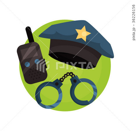 Policeman icon, police professional equipment 36226156