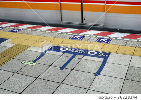 点字ブロック　駅　東京　東西線　高田馬場駅 36228344