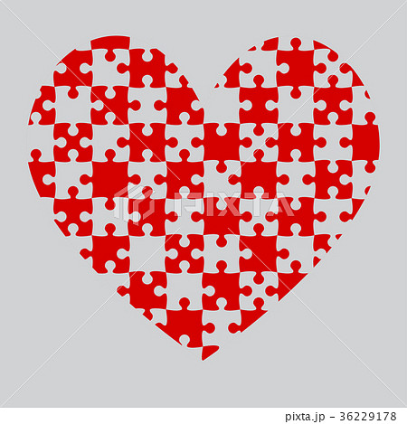Red Puzzle Heart Pieces - JigSaw - Field Chess 36229178