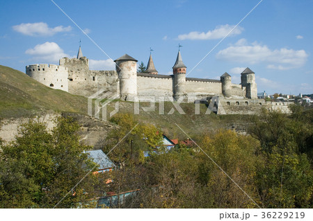 Summer view to castle in Kamianets-Podilskyi Summer view to castle in Kamianets-Podilskyi 36229219