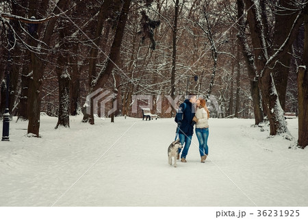 Full-length horizontal view of the cheerful 36231925