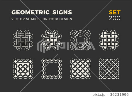 Set of eight minimalistic trendy shapes. Stylish 36231996