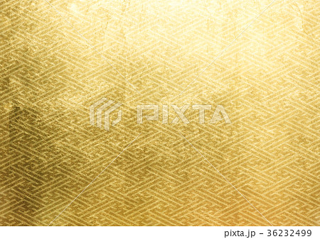 紗綾形　箔　金（背景素材） 36232499