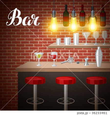 Bar Counter In Pub Or Night Club Illustration Ofのイラスト素材