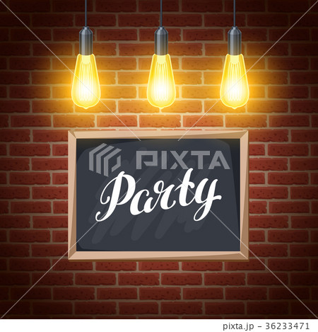 Classic light bulbs on rustic brick wall with 36233471