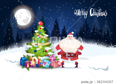 Merry Christmas Background Winter Forest Landscape Merry Christmas Background Winter Forest Landscape 36234207