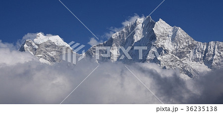 High mountains Kangtega and Thamserku. 36235138