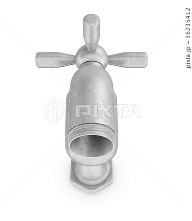 3d rendering of single metal water tap with a 36235412