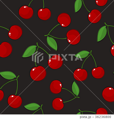 Seamless Pattern ,Cherry on Gray Background Seamless Pattern ,Cherry on Gray Background 36236800