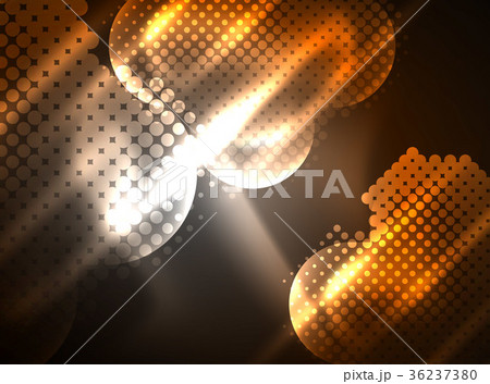 Shiny neon glowing circles, dot particles 36237380