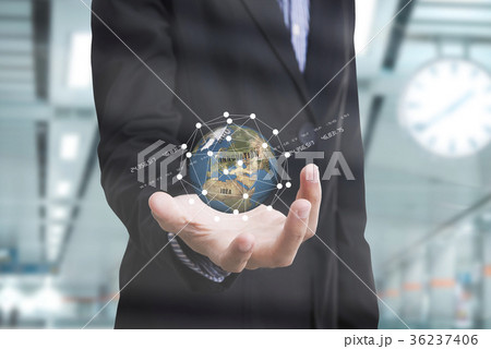 business hand holding globe earth business hand holding globe earth 36237406